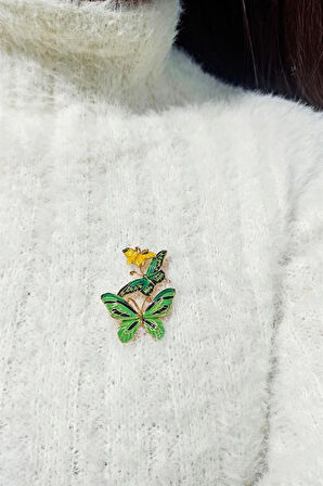 Kadın Özel Tasarım Kelebek Figürlü Broş