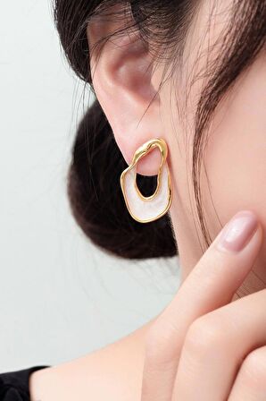 Kadın Özel Tasarım Mineli 3 cm Küpe 0001