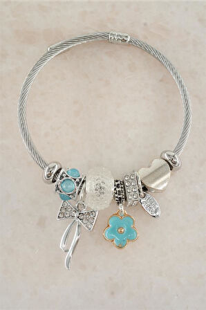 Kadın 316 L Çelik Karışık Figürlü Charm Bileklik   TKR001