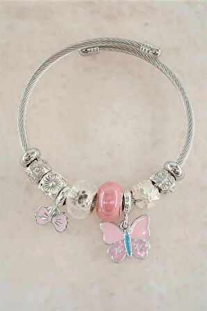 Kadın 316 L Çelik Karışık Figürlü Charm Bileklik   TKR001