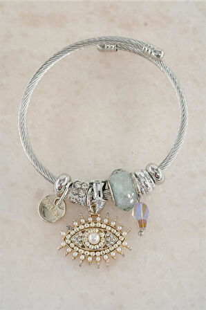 Kadın 316 L Çelik Karışık Figürlü Charm Bileklik   TKR001