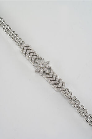 Kadın Vip Seri Çelik Zirkon Taşlı Bileklik ZRK0049