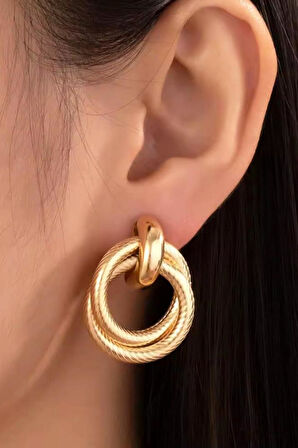 Kadın Vip Seri Antialerjik 3 cm Oval Model Küpe