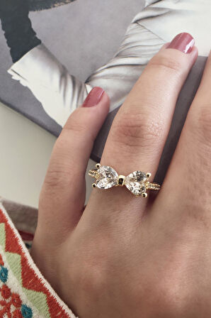 Kadın Vip Seri Baget Zirkon Taşlı Numarasız Ayarlanabilir Yüzük