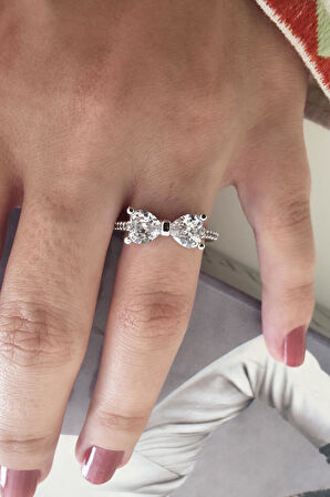 Kadın Vip Seri Baget Zirkon Taşlı Numarasız Ayarlanabilir Yüzük