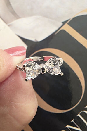 Kadın Vip Seri Baget Zirkon Taşlı Numarasız Ayarlanabilir Yüzük