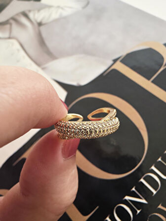 Kadın Vip Seri Zirkon Taşlı Numarasız Ayarlanabilir Yüzük