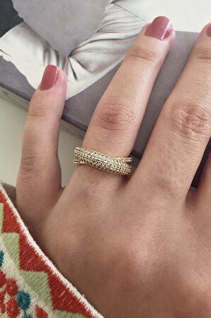 Kadın Vip Seri Zirkon Taşlı Numarasız Ayarlanabilir Yüzük