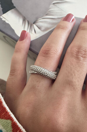 Kadın Vip Seri Zirkon Taşlı Numarasız Ayarlanabilir Yüzük