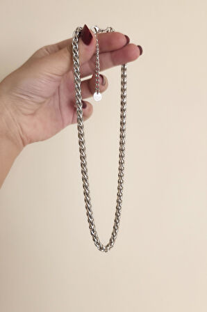 316 L Çelik Antialerjenik Kararmaz Burgu Kolye  45+7 cm