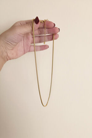 316 L Çelik Antialerjenik Kararmaz Yılan Kolye  45+7 cm