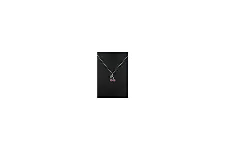 Kadın Kiraz Figürlü Zirkon Taşlı Kolye – Pembe Taşlı & Minimal Tasarım
