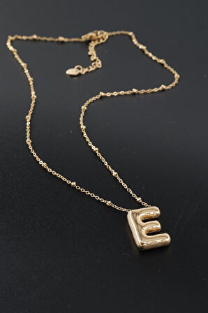 Kadın 316 L Paslanmaz Çelik Balon Harf Kolye E