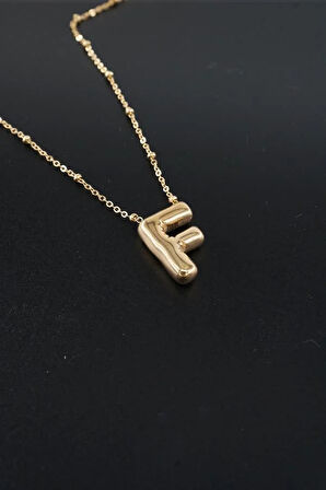 Kadın 316 L Paslanmaz Çelik Balon Harf Kolye F