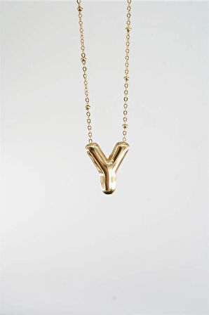 Kadın 316 L Paslanmaz Çelik Balon Harf Kolye Y