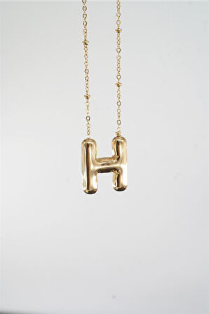 Kadın 316 L Paslanmaz Çelik Balon Harf Kolye H