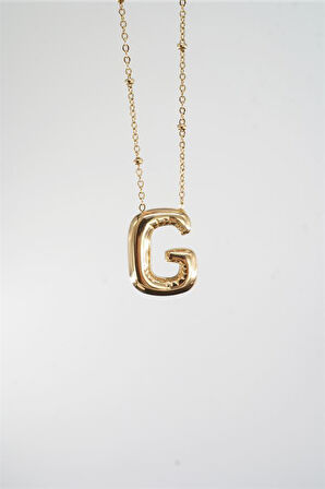 Kadın 316 L Paslanmaz Çelik Balon Harf Kolye G