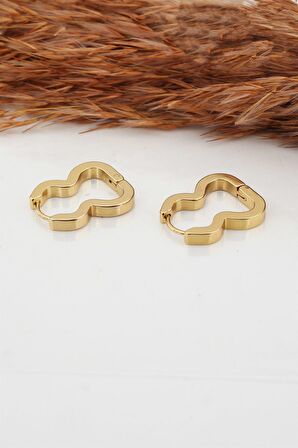 Kadın Çelik Basic Geometrik 2 cm Klipsli Küpe