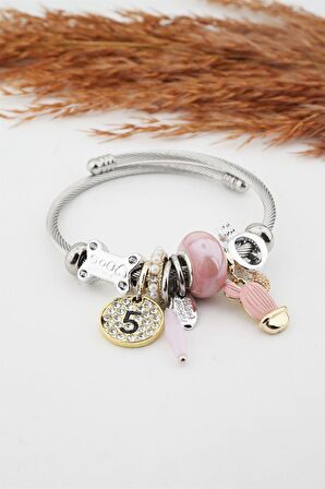 Kadın Kaktüs Figürlü Charm Bileklik