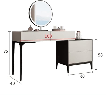 MKY3678 Modern İskandinav Ahşap Makyaj Masası Takımı