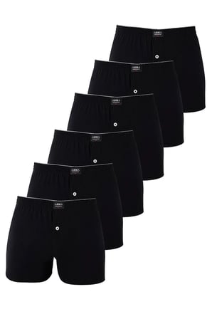 Premium 6'lı Paket Siyah Erkek Penye Havlu Bel Boxer %100 Pamuk Pamuklu Lastikli İç Giyim Çeşitleri
