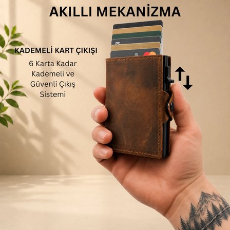 3'ü 1 Arada Kişiselleştirilebilir Hakiki Deri Cüzdan – Ayrılabilir MagSafe Kartlık - RFID Korumalı