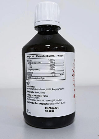 Zinzino Balanceoil Omega 3 ve D Vitamini İçeren Greyfurt ve Limon Aromalı Takviye Edici Gıda