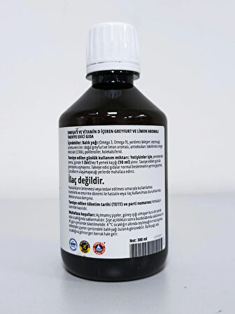 Zinzino Balanceoil Omega 3 ve D Vitamini İçeren Greyfurt ve Limon Aromalı Takviye Edici Gıda