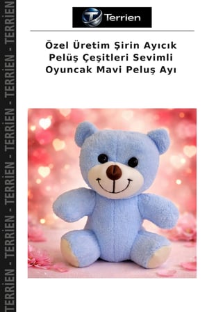 Özel Üretim Şirin Ayıcık Pelüş Çeşitleri Sevimli Oyuncak Mavi Peluş Ayı
