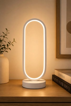 Zzez Beyaz Renk Gün Işığı Led Işıklı Modern Tasarım Led Masa Lambası - Abajur - Gece Lambası