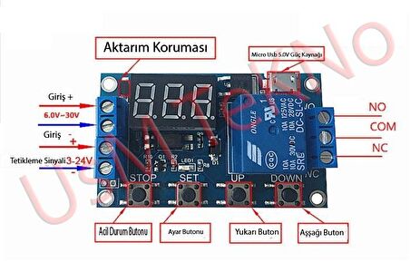 Dijital Zaman Ayarlı Röle Zaman Modülü Zaman Tetiklemeli Röle