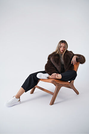 Vega Premium Leopar Detaylı Beyaz Kadın Spor Ayakkabı