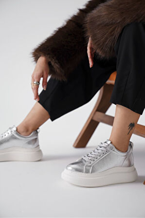 Nitra Premium Gümüş Kadın Sneaker