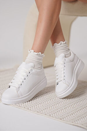 Samira Premium Ortopedik Beyaz Kadın Sneaker