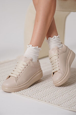 Samira Premium Ortopedik Bej Kadın Sneaker