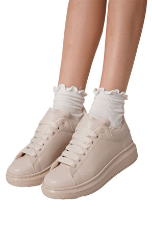 Samira Premium Ortopedik Bej Kadın Sneaker
