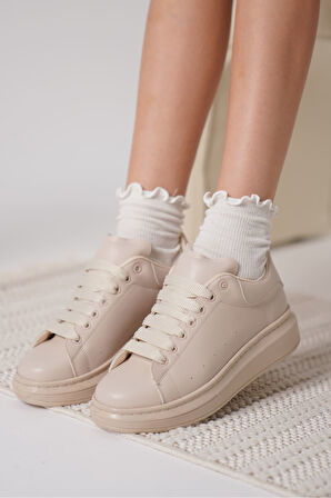 Samira Premium Ortopedik Bej Kadın Sneaker