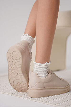 Samira Premium Ortopedik Bej Kadın Sneaker