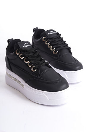 LUNORA Limited Series Siyah Beyaz Ortopedik Kadın Sneaker