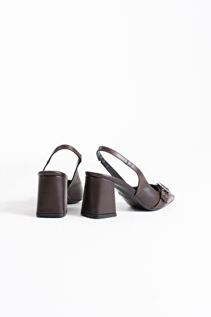 Keira Premium Acı Kahve Kadın Topuklu Ayakkabı