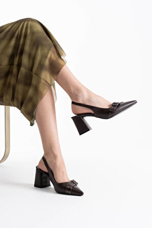 Keira Premium Acı Kahve Kadın Topuklu Ayakkabı