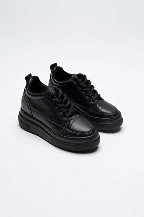 Alexis Premium Gizli Topuk Siyah Kadın Spor Ayakkabı