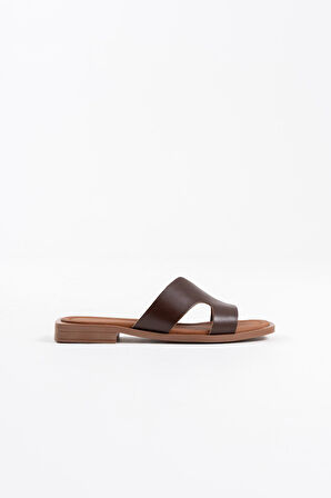 Fergei Premium Acı Kahve Hakiki Deri Terlik