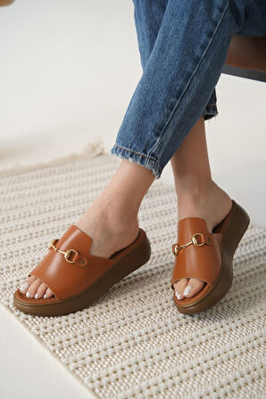 Nelly Premium Taba Hakiki Deri Terlik