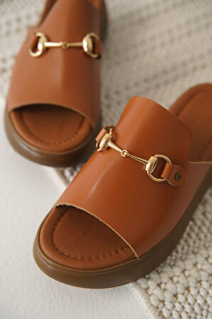 Nelly Premium Taba Hakiki Deri Terlik