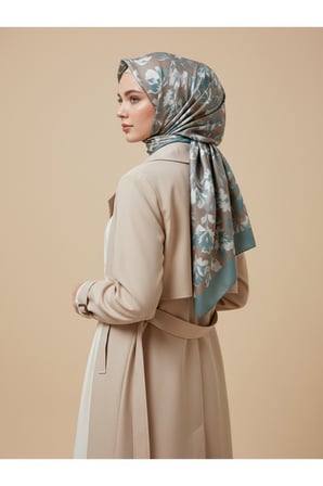 Çiçek Motifli Floral Desenli Özel Tasarım Şal