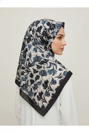 Çiçek Motifli Floral Desenli Özel Tasarım Şal