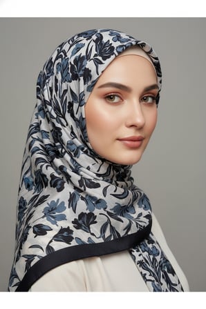 Çiçek Motifli Floral Desenli Özel Tasarım Şal