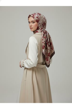 Çiçek Motifli Floral Desenli Özel Tasarım Şal