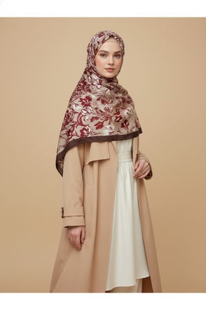 Çiçek Motifli Floral Desenli Özel Tasarım Şal